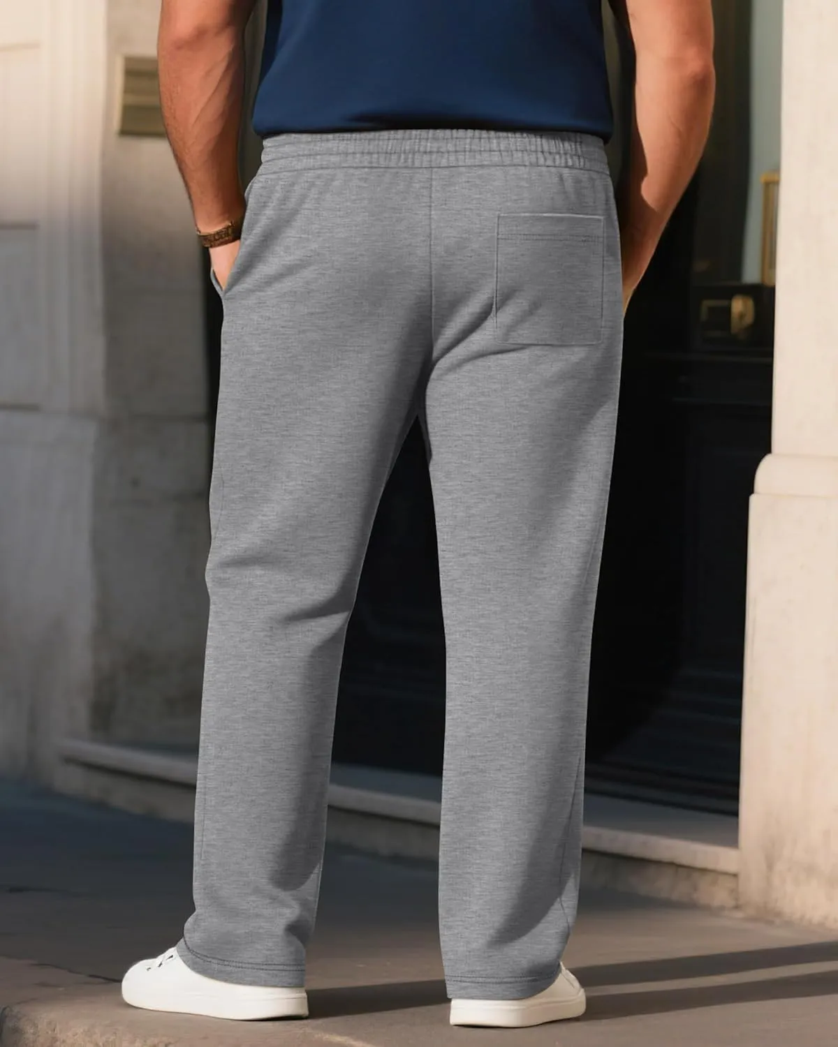 3 Pack Men's Big and Tall Sweatpants Athletic Workout Lounge Pants Plus Size Drawstring Joggers with 3 Pockets
