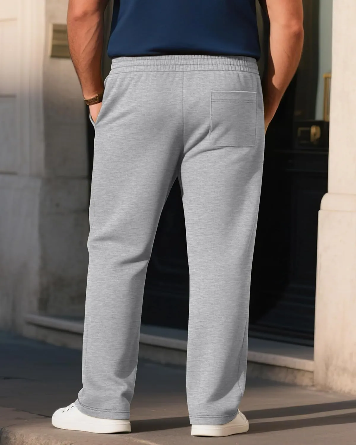 3 Pack Men's Big and Tall Sweatpants Athletic Workout Lounge Pants Plus Size Drawstring Joggers with 3 Pockets