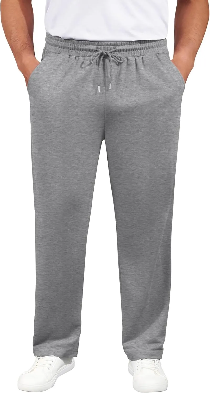 3 Pack Men's Big and Tall Sweatpants Athletic Workout Lounge Pants Plus Size Drawstring Joggers with 3 Pockets