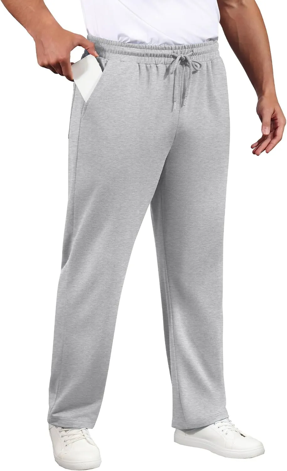 3 Pack Men's Big and Tall Sweatpants Athletic Workout Lounge Pants Plus Size Drawstring Joggers with 3 Pockets