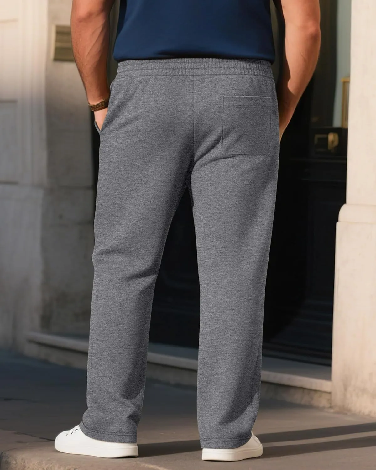 3 Pack Men's Big and Tall Sweatpants Athletic Workout Lounge Pants Plus Size Drawstring Joggers with 3 Pockets