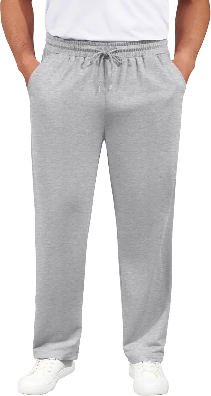 3 Pack Men's Big and Tall Sweatpants Athletic Workout Lounge Pants Plus Size Drawstring Joggers with 3 Pockets