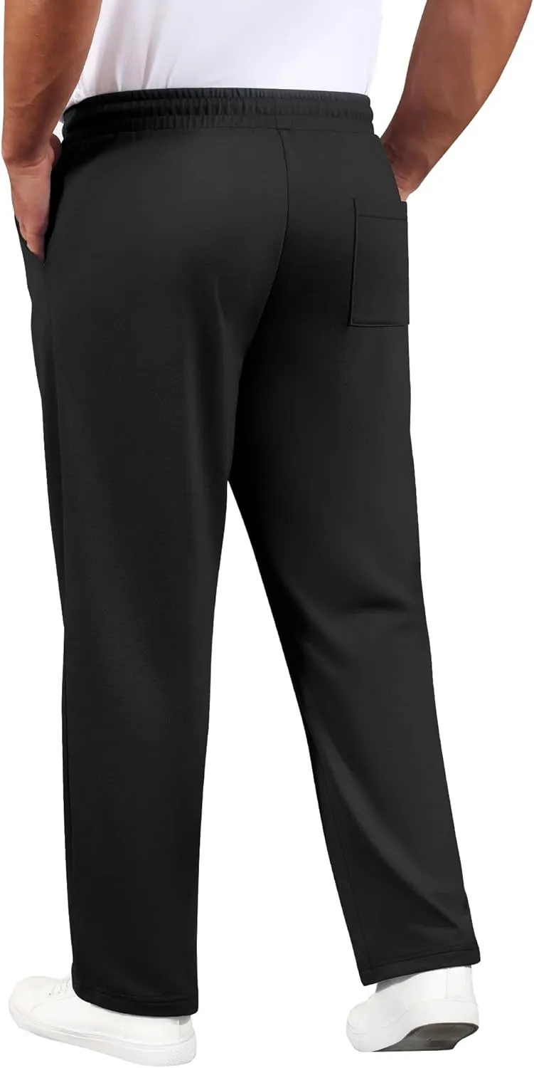 3 Pack Men's Big and Tall Sweatpants Athletic Workout Lounge Pants Plus Size Drawstring Joggers with 3 Pockets