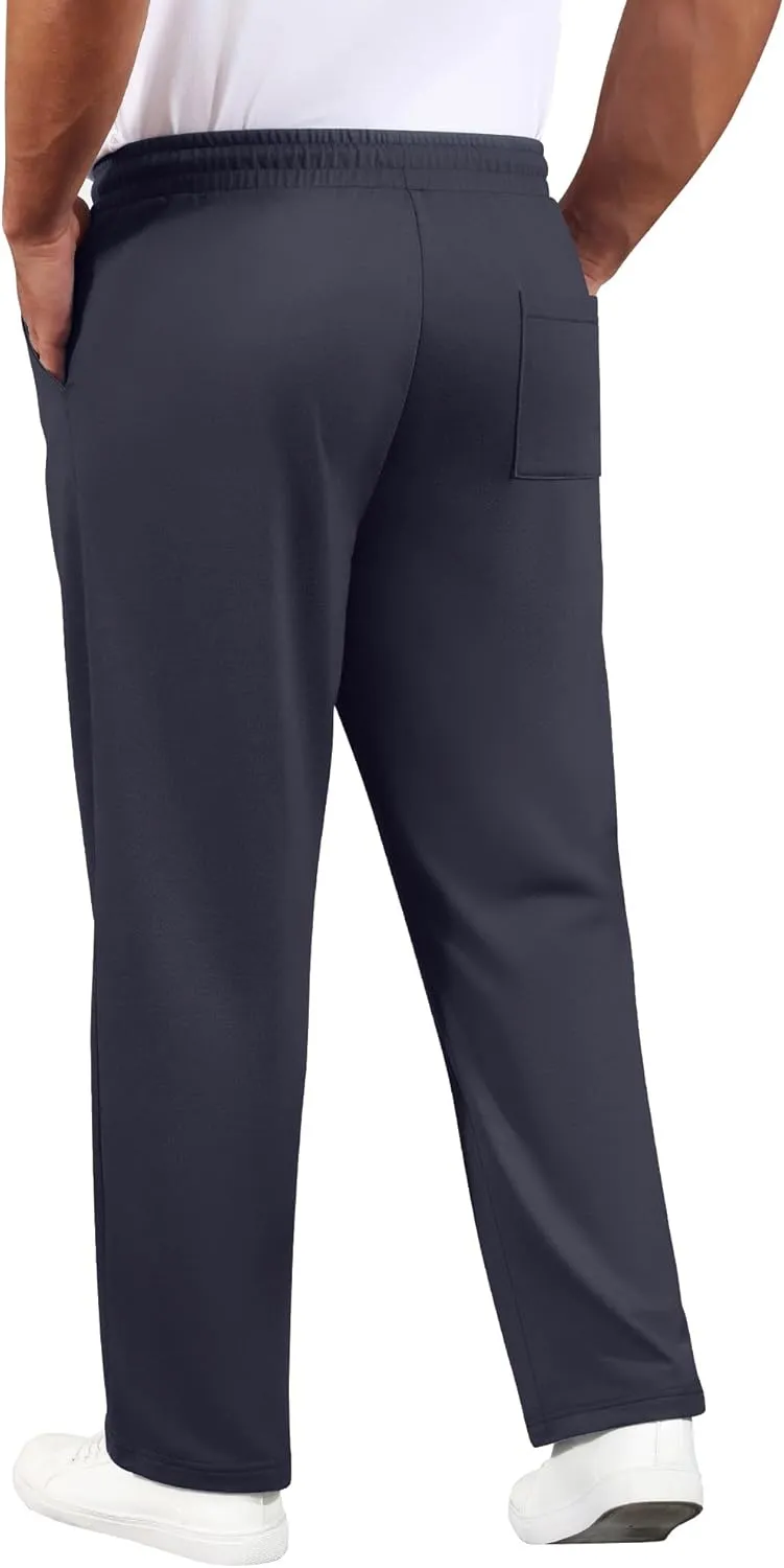 3 Pack Men's Big and Tall Sweatpants Athletic Workout Lounge Pants Plus Size Drawstring Joggers with 3 Pockets