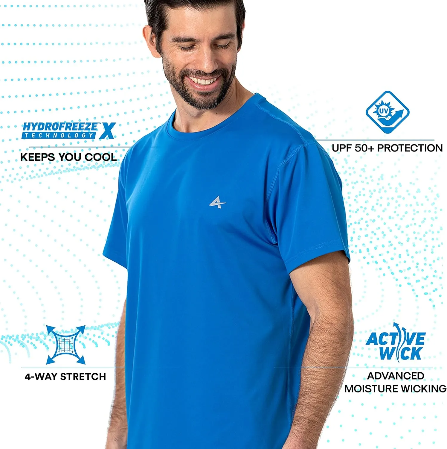 Arctic Cool Men??s Crew Neck Instant Cooling Moisture Wicking Performance UPF 50  Short Sleeve Workout Shirt