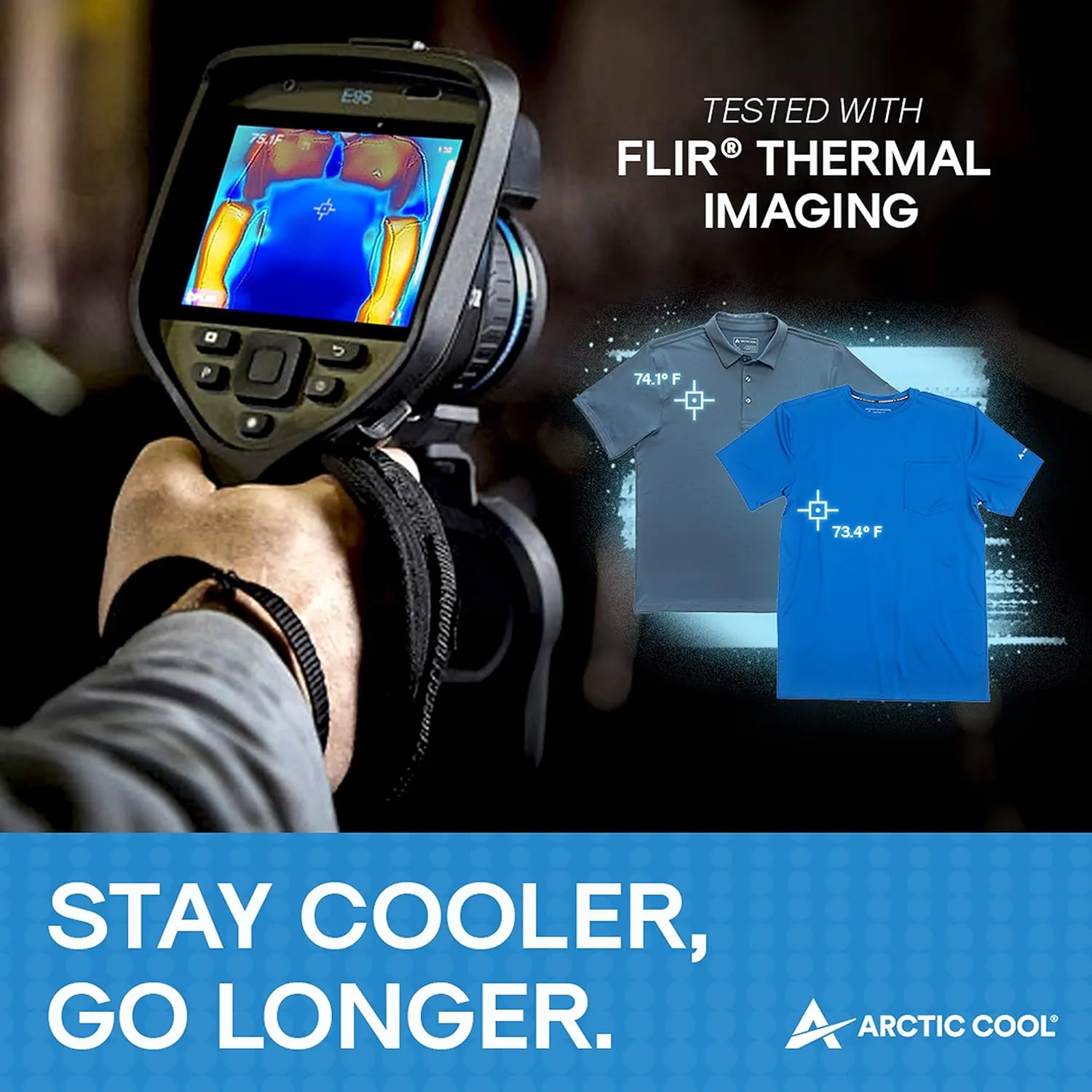 Arctic Cool Men??s Crew Neck Instant Cooling Moisture Wicking Performance UPF 50  Short Sleeve Workout Shirt