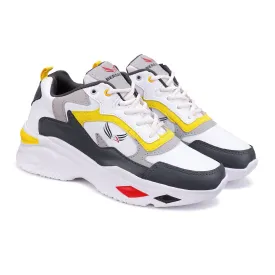 Bersache Lightweight Casual Sneaker Shoes For Men Yellow-9011