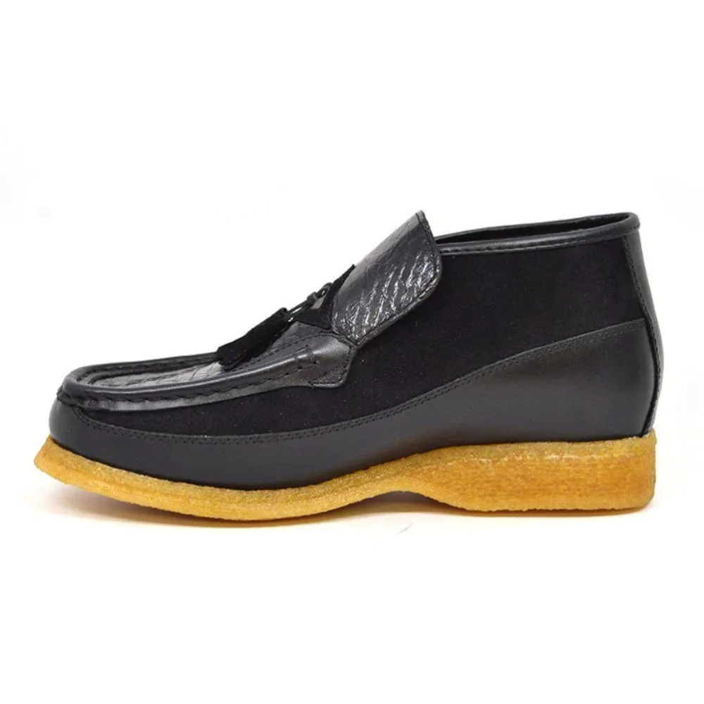 British Walkers Classic Men's Black Snake Leather Custom Slip On