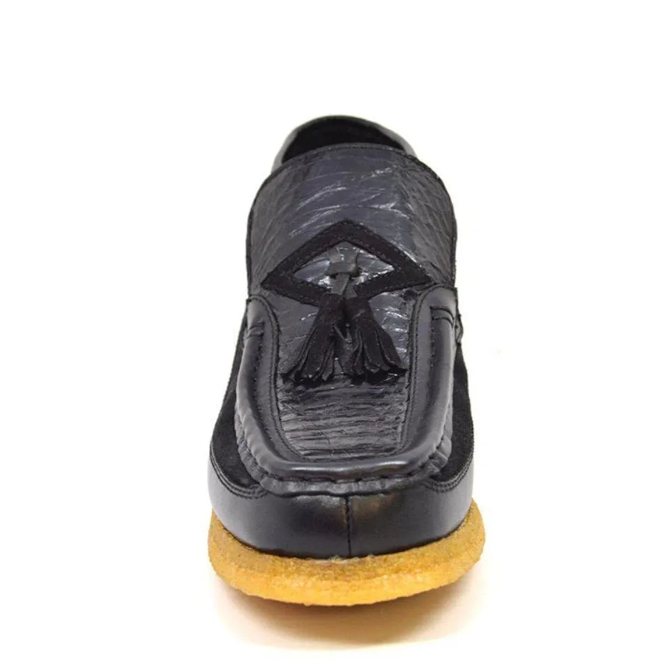 British Walkers Classic Men's Black Snake Leather Custom Slip On