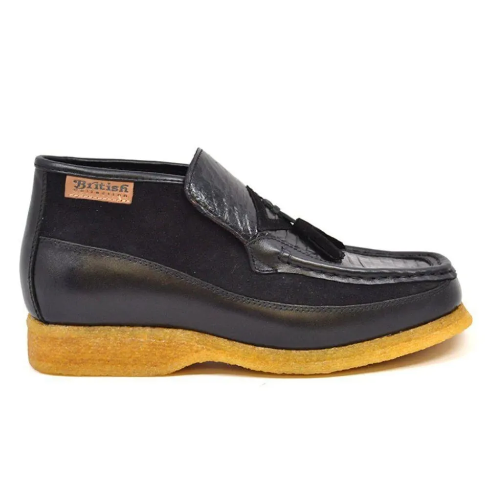British Walkers Classic Men's Black Snake Leather Custom Slip On