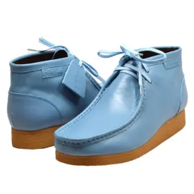 British Walkers New Castle 2 Wallabee Boots Men's Sky Blue Leather