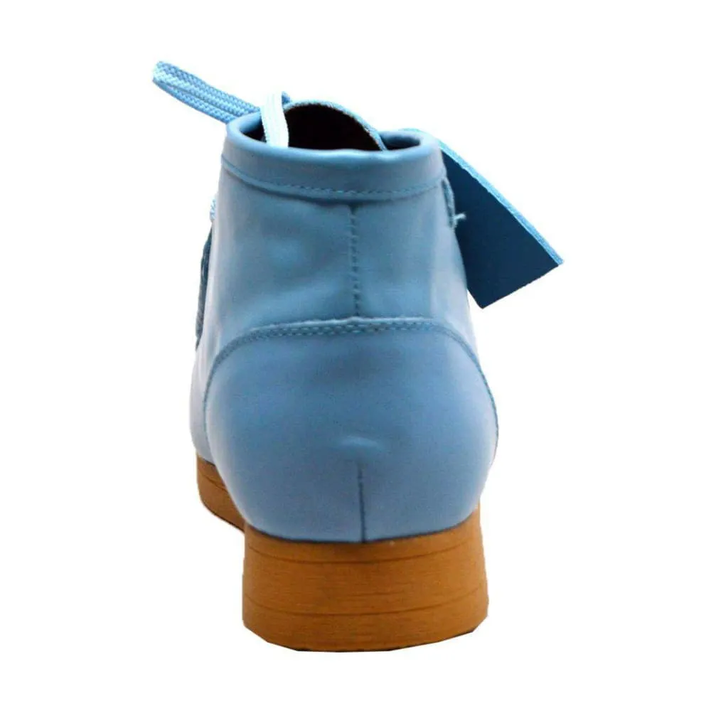 British Walkers New Castle 2 Wallabee Boots Men's Sky Blue Leather