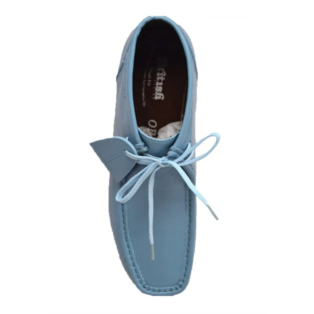British Walkers New Castle 2 Wallabee Boots Men's Sky Blue Leather