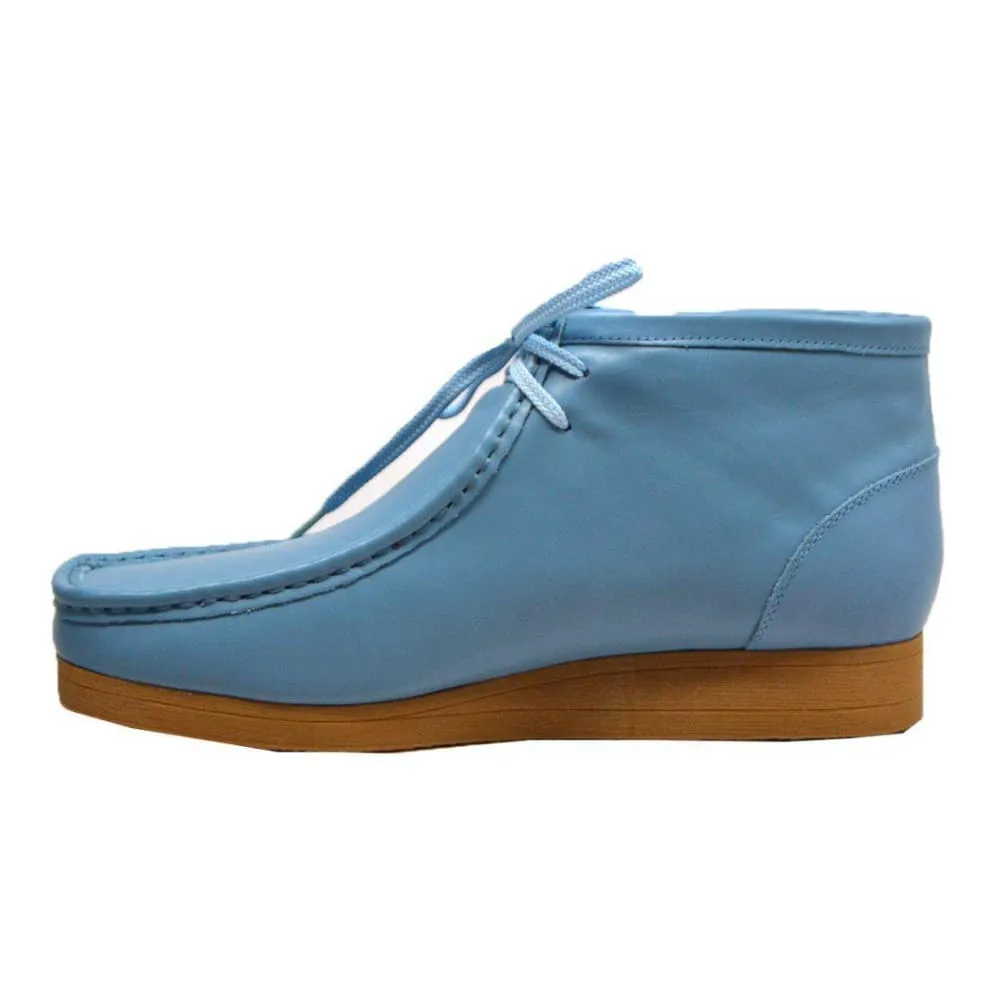 British Walkers New Castle 2 Wallabee Boots Men's Sky Blue Leather
