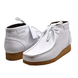 British Walkers New Castle 2 Wallabee Boots Men's White Leather