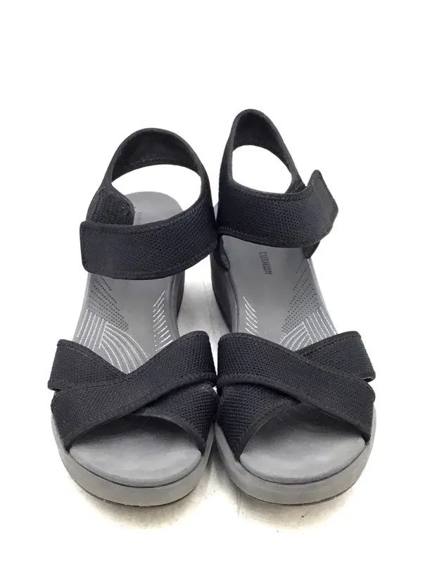 Clarks Women's Black Strappy Sandals - Size 8.5