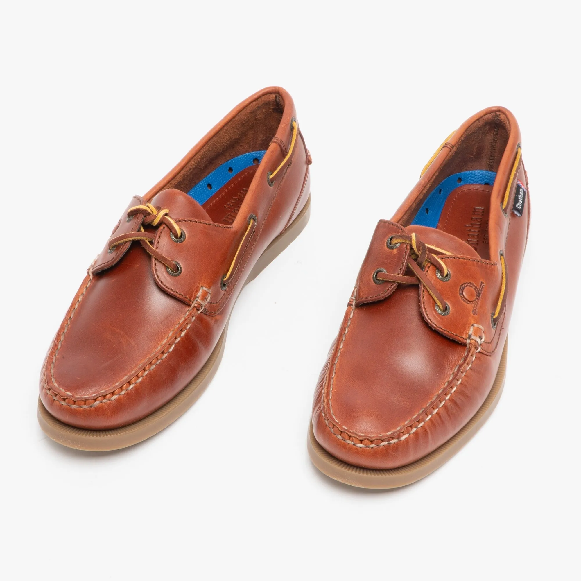 DECK G2 Mens Nubuck Leather Boat Shoes Chestnut