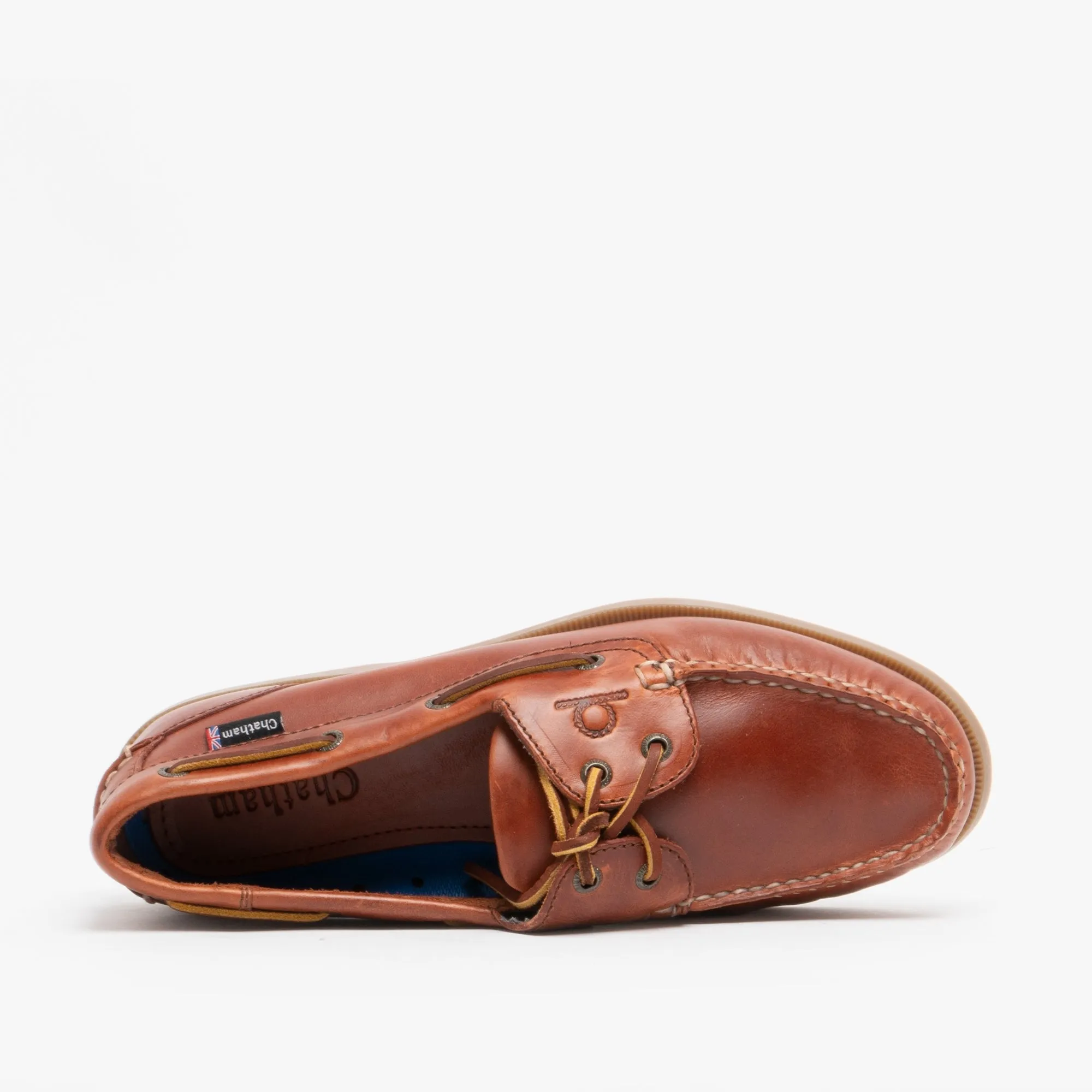 DECK G2 Mens Nubuck Leather Boat Shoes Chestnut
