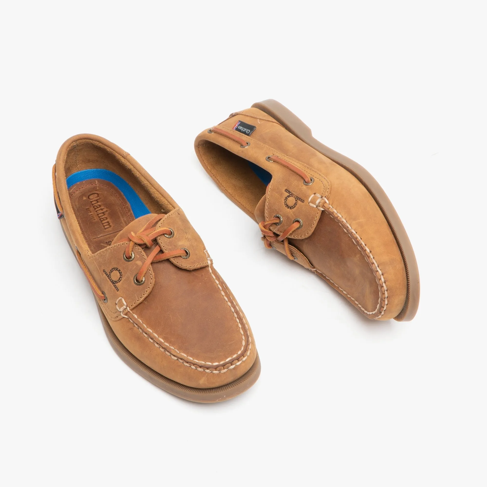 DECK G2 Mens Nubuck Leather Boat Shoes Walnut