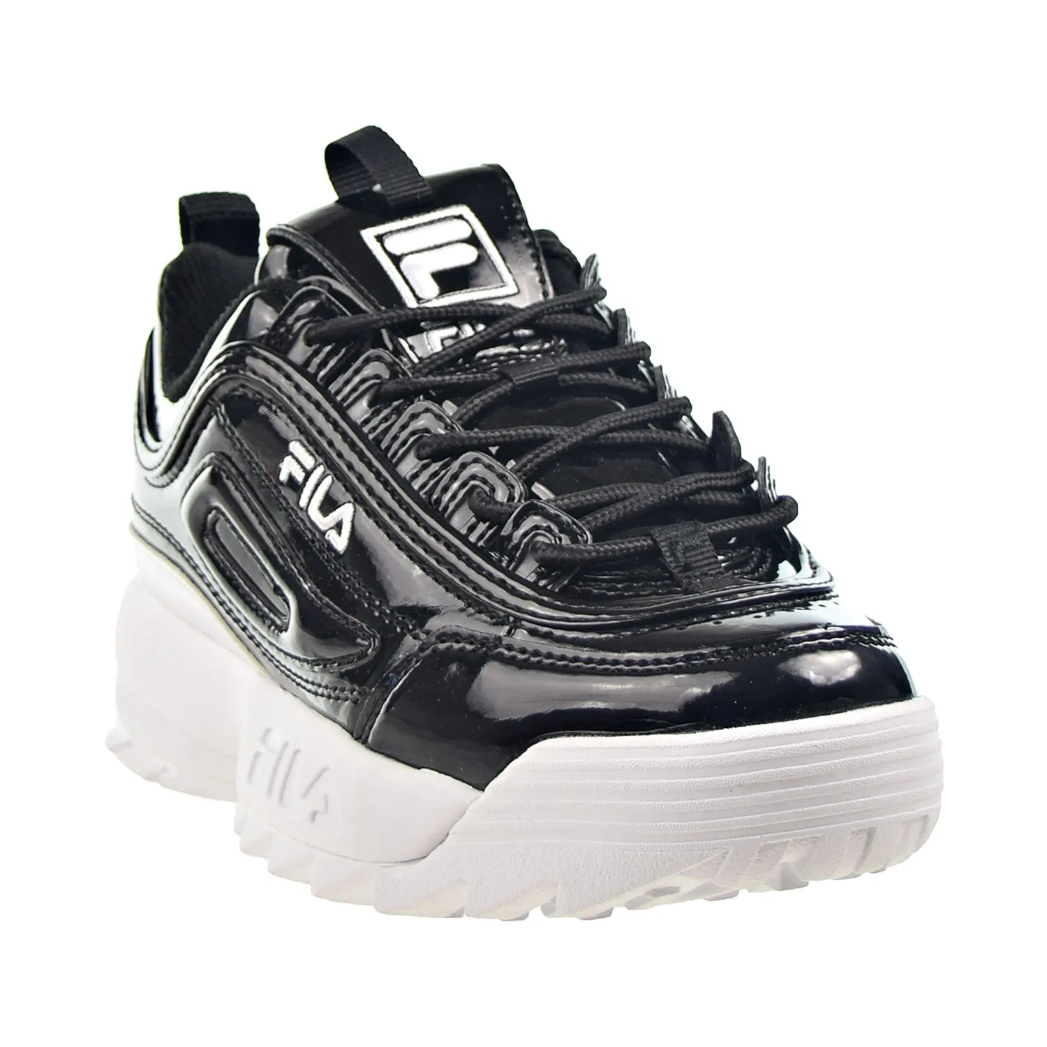 Fila Disruptor II Premium Patent Women's Shoes Black-White