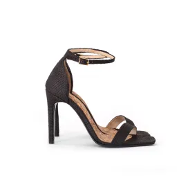 High Stiletto Black Raffia