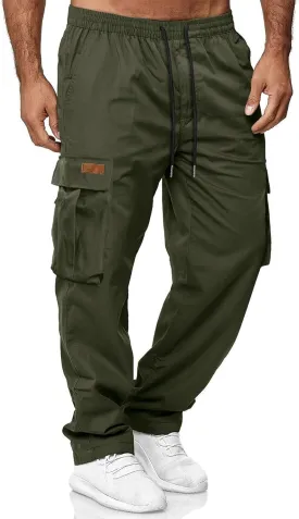 HOTake Men's Casual Cargo Sweatpants Waist Drawstring Joggers Hiking Tactical Pants for Men with Pockets