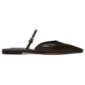 Jil Sander Brown Open Back Ballerina Flats