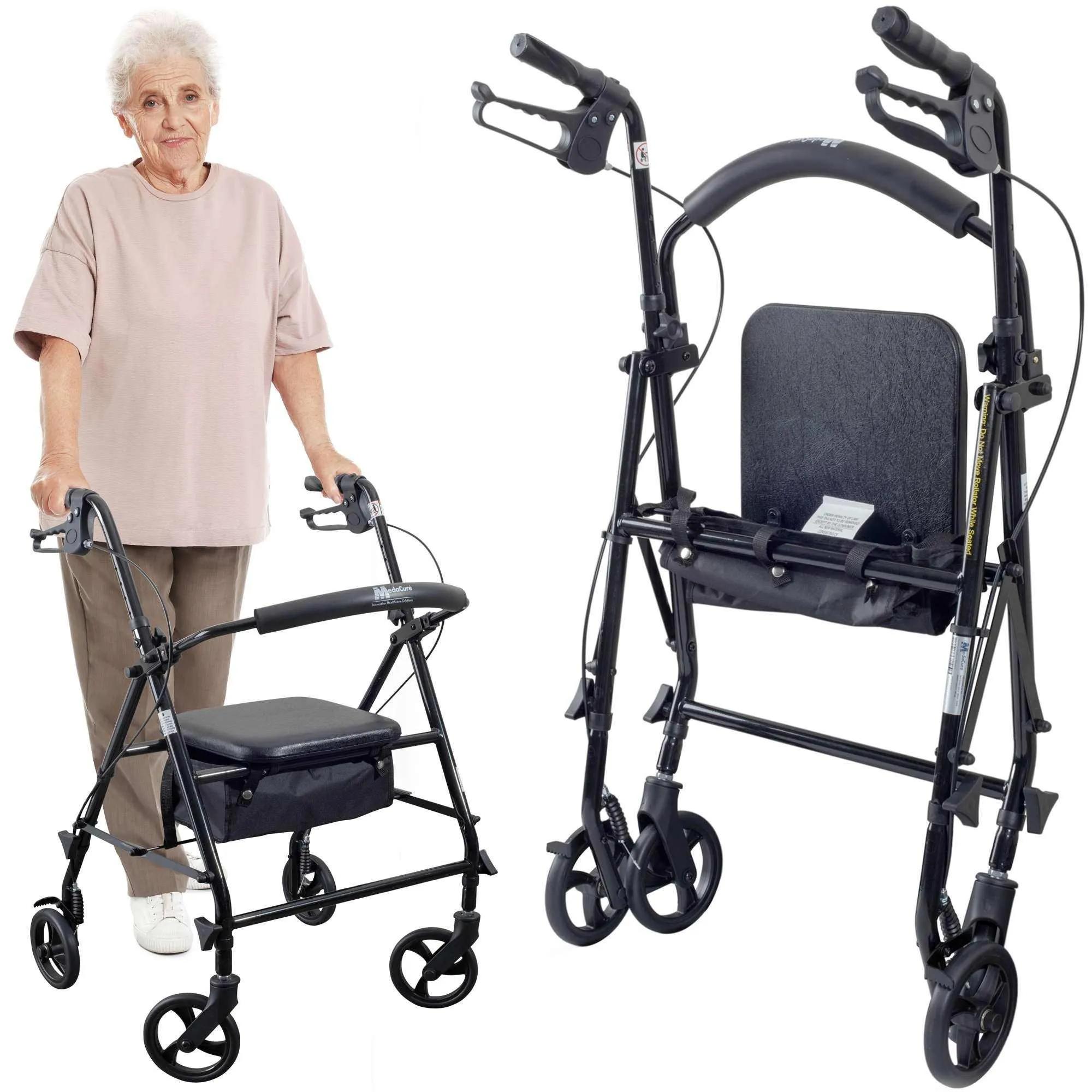 Medacure Steel Rollator Walker with Seat