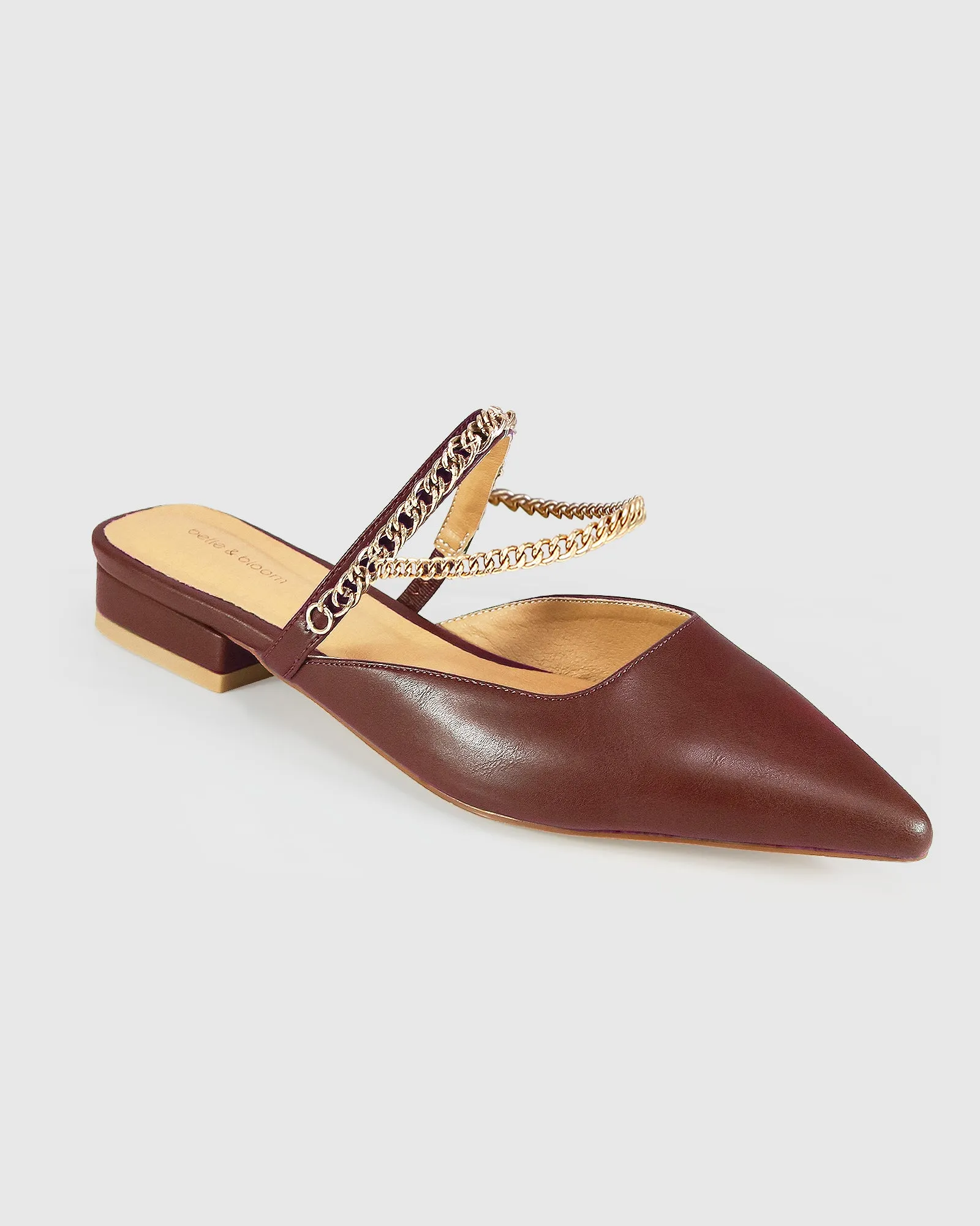 On The Go Leather Flat - Chocolate