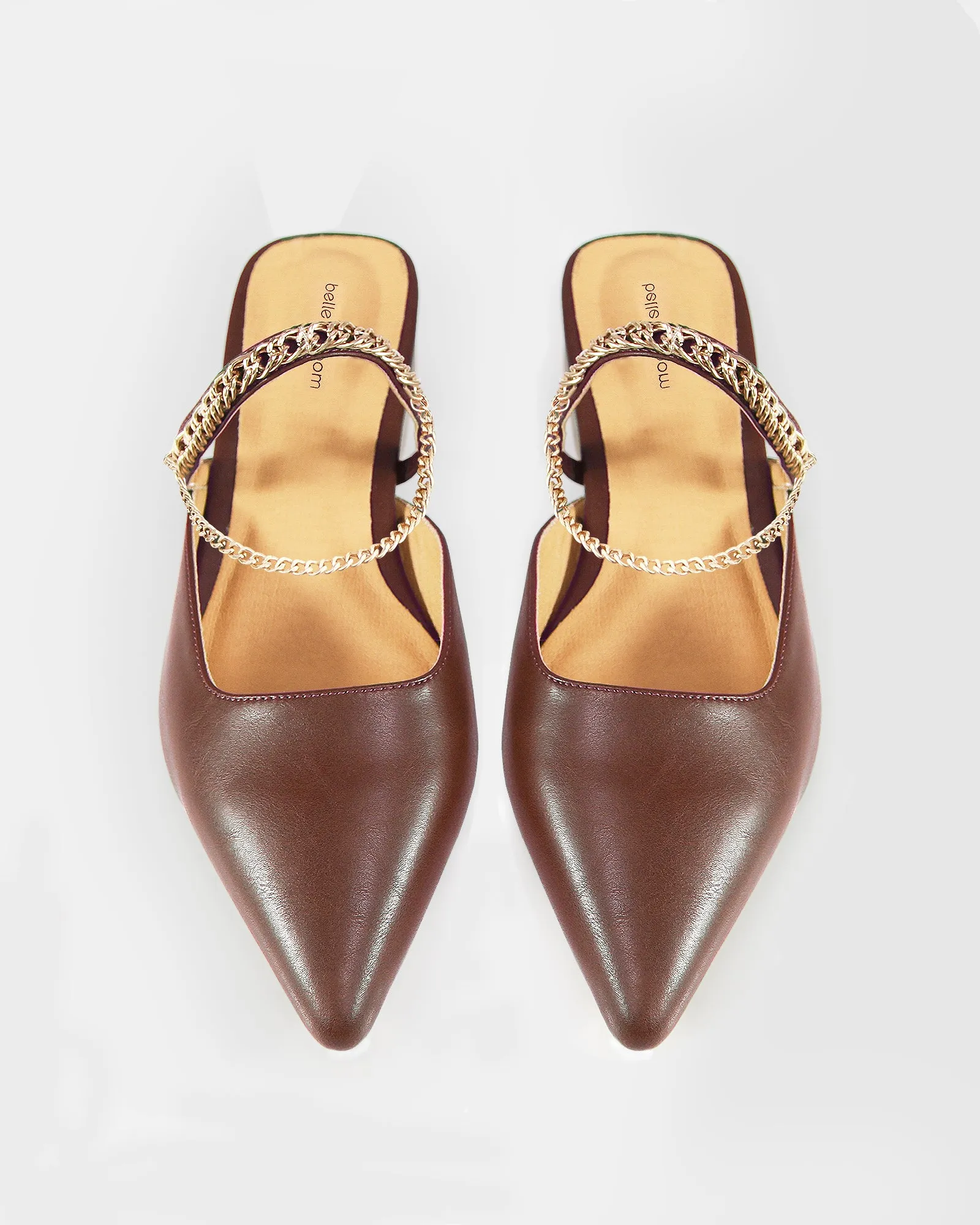 On The Go Leather Flat - Chocolate