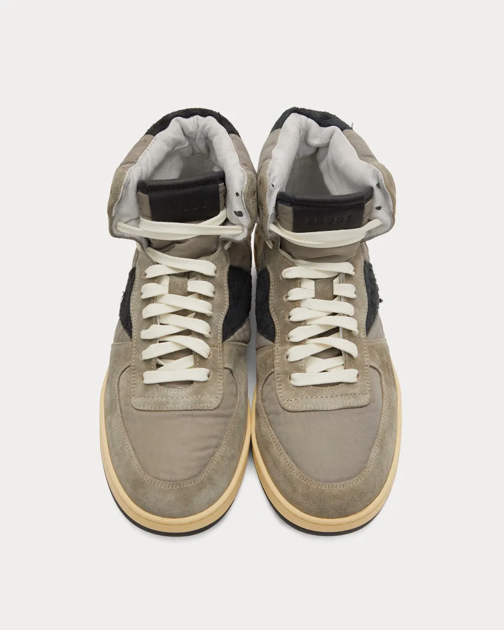 Rhecess Nylon Canvas & Suede Grey / Black High Top Sneakers