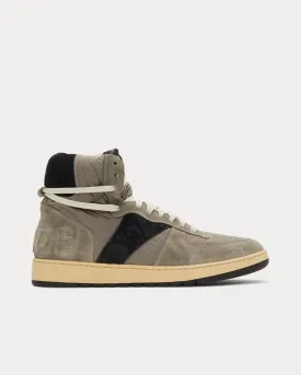 Rhecess Nylon Canvas & Suede Grey / Black High Top Sneakers