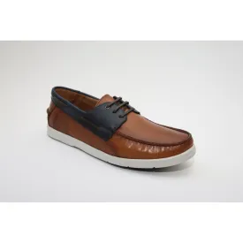 Savelli 1760 Mens Tan/Blue Leather Deck Shoes