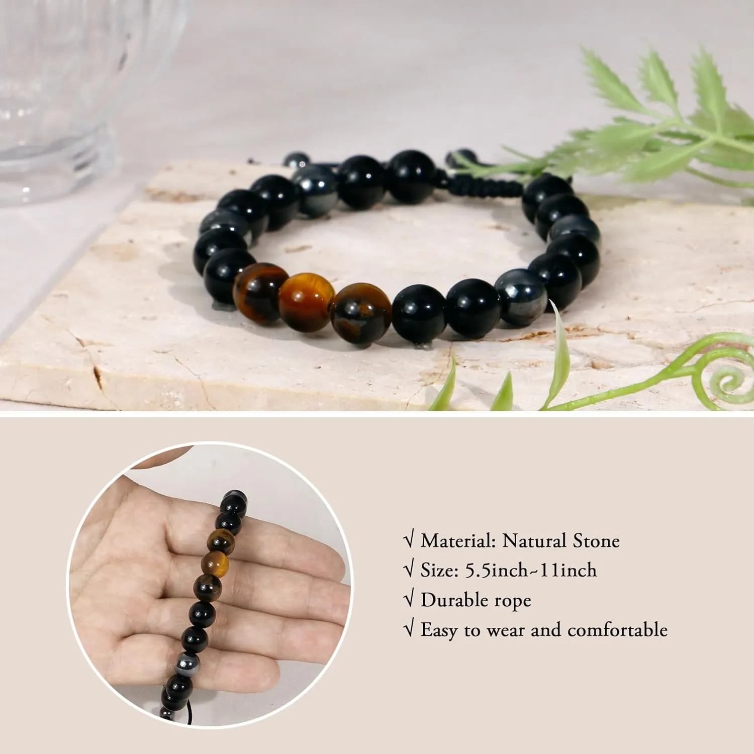 Sereney Happy 30th Birthday Gifts for Men,Adjustable Triple Protection Mens Bracelet as 30 Year Old Birthday Gifts for him,30th Bday Jewelry Gifts for Son Father Brother Husband