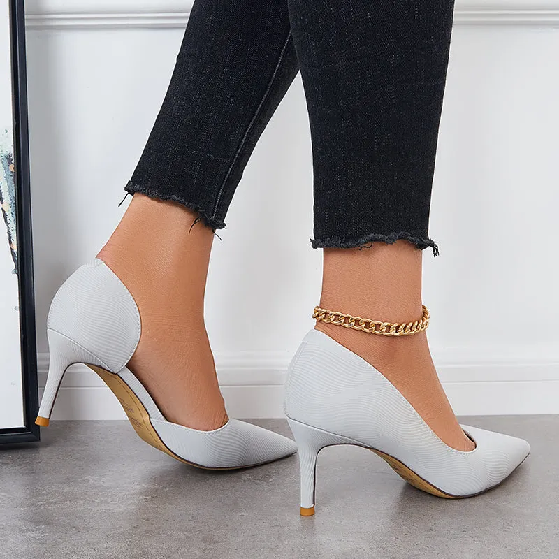 Sohiwoo Women Pointed Toe High Heel Pumps Solid Stilettos Dress Shoes