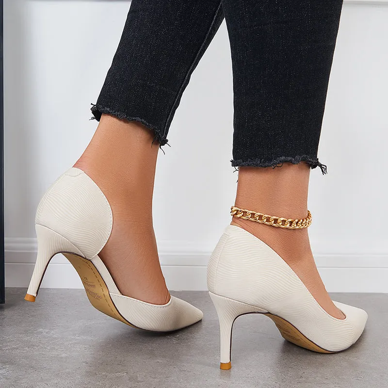 Sohiwoo Women Pointed Toe High Heel Pumps Solid Stilettos Dress Shoes