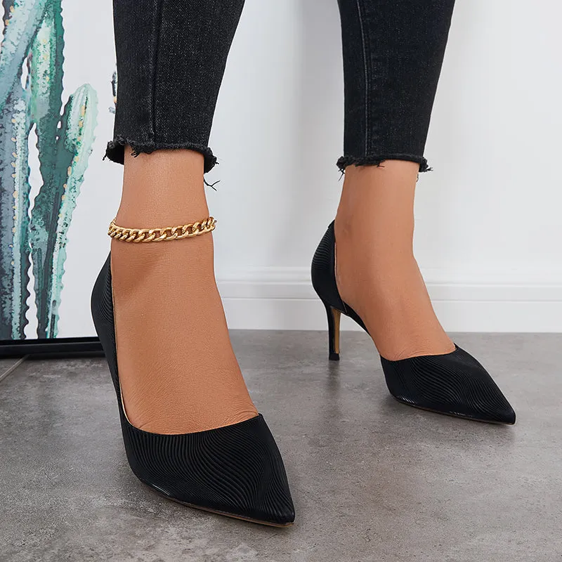 Sohiwoo Women Pointed Toe High Heel Pumps Solid Stilettos Dress Shoes
