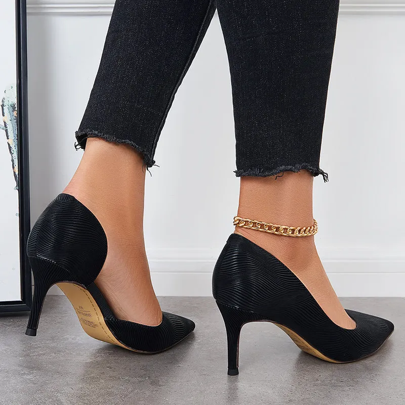 Sohiwoo Women Pointed Toe High Heel Pumps Solid Stilettos Dress Shoes