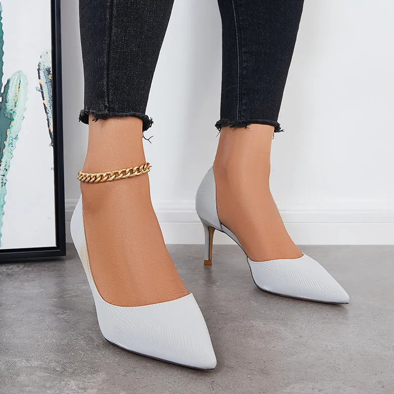Sohiwoo Women Pointed Toe High Heel Pumps Solid Stilettos Dress Shoes