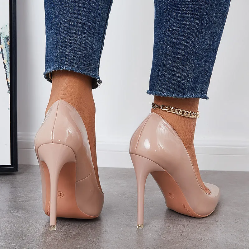 Sohiwoo Women Women High Heels Pointed Toe Slip on Stiletto Pumps Dress Shoes