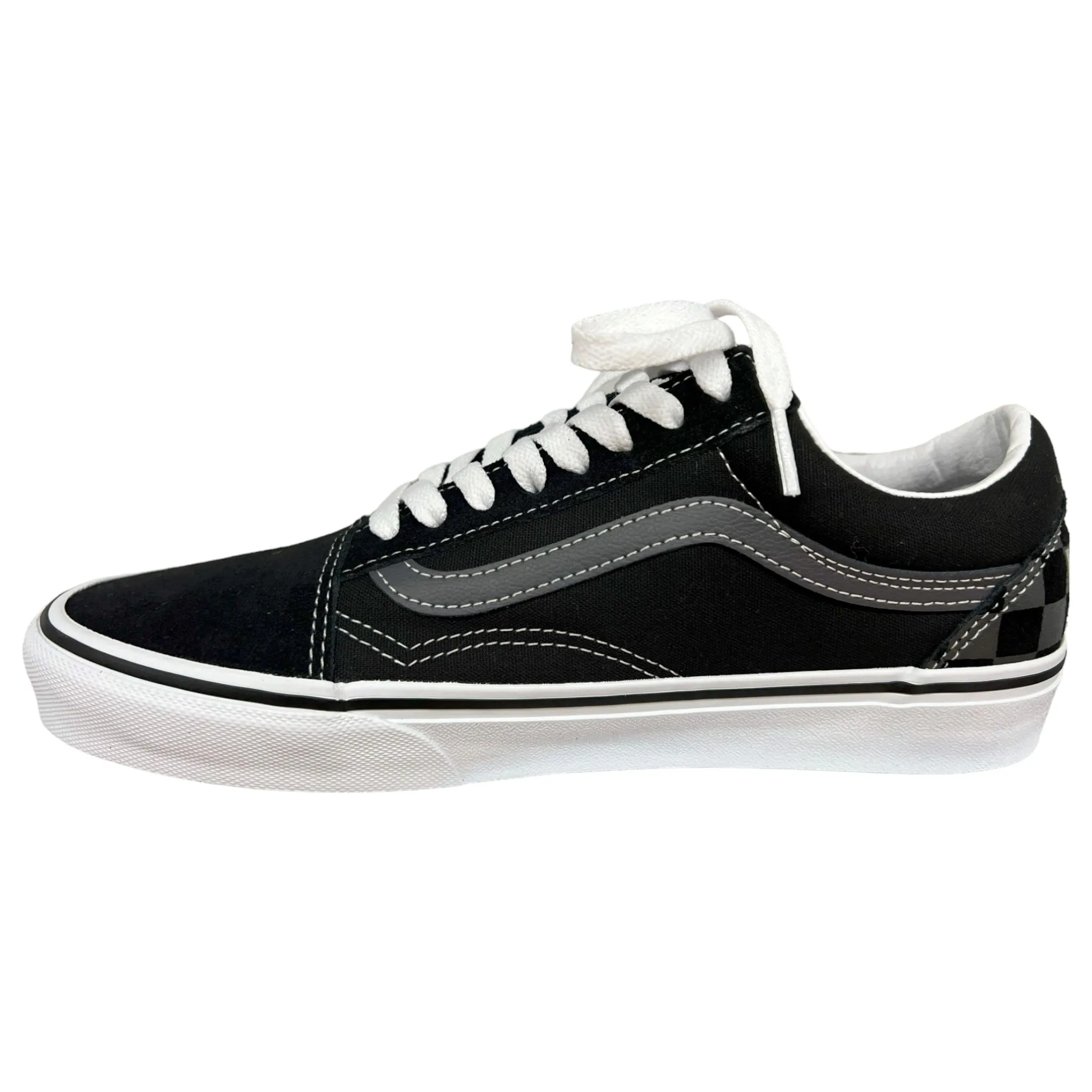 .Vans Old Skool LOGO CHECK  Black/White - (VN005UFCJI) - UFC - R1L6
